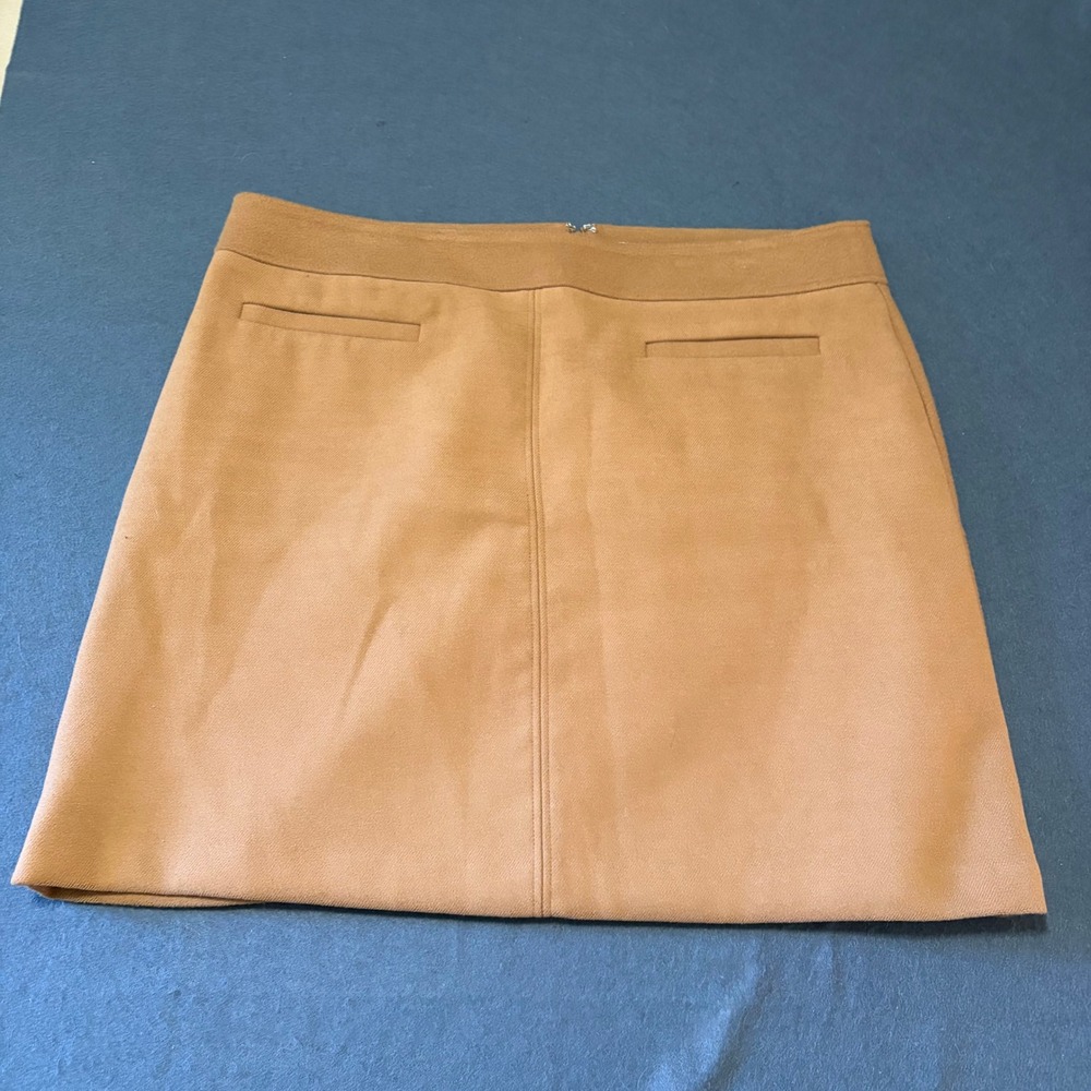 LOFT Outlet Faux Suede Mini Skirt Women 16 Camel Brown Fall Core Magic Whims